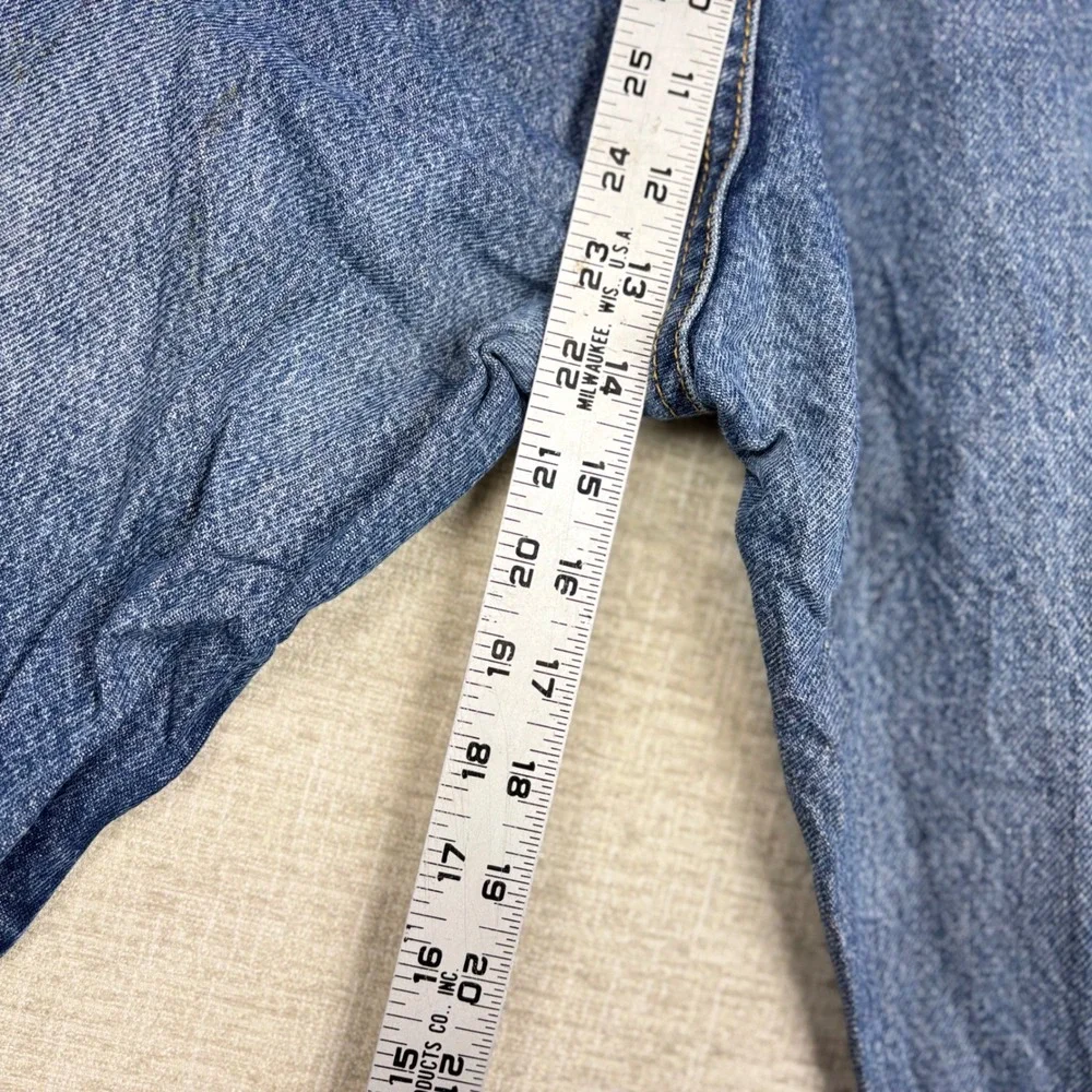 Vintage Levis 517 Bootcut Jeans Mens 36x34 Blue Light Distress Festival Denim